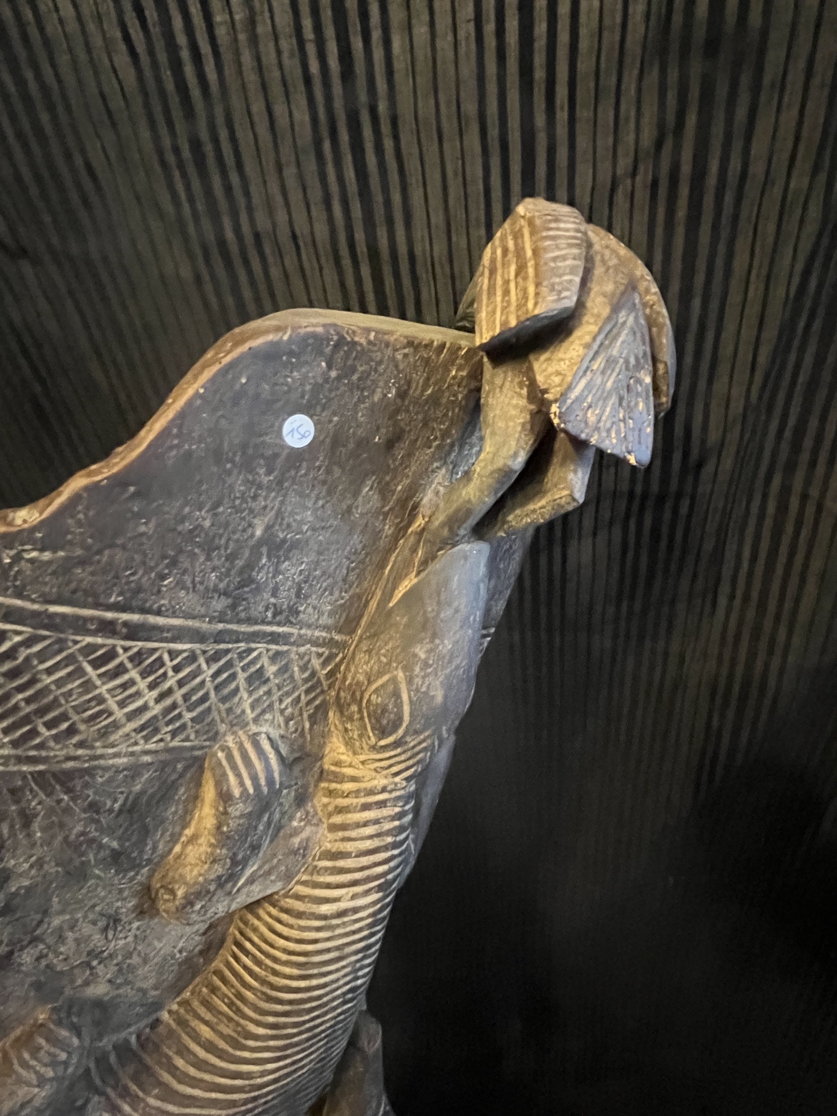 Photo 9 — Poteau sculpté Dogon – Chasseur, caméléon et oiseaux — dogon, Mali — Art tribal Africain