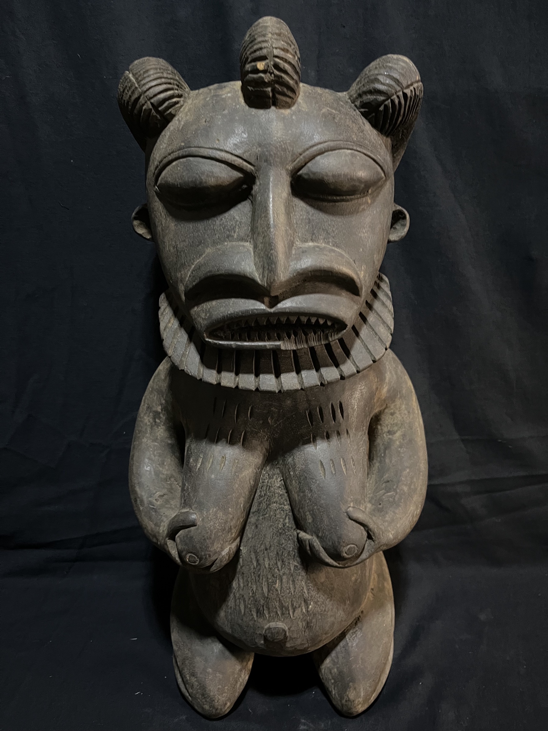 Statue anthropomorphe barbu — Toma, Guinée/Libéria — Art tribal Africain